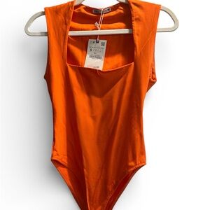 Zara Bold Orange Women's Bodysuit